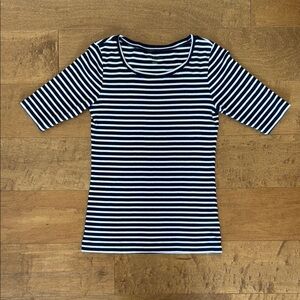 Striped Women's Tee - Navy and White